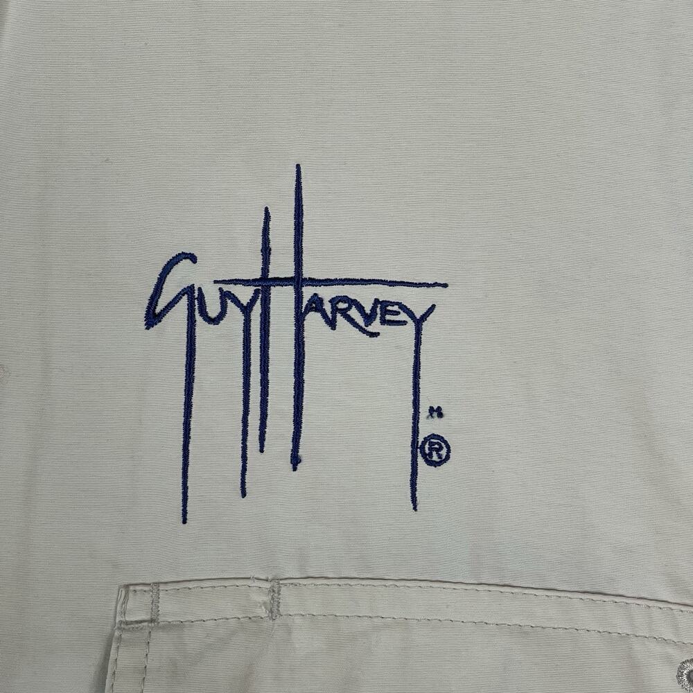 Guy Harvey Aftco Shirt Mens L Cream Short Sleeve Fishing‎ Vented Lightweight - Picture 7 of 12